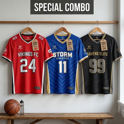 Special Combo — Custom Football Jersey Set with Price Tags (3 Pack)