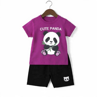 Cute Panda Bamboo Kids Half Sleeve Cotton Co-ord Set – T-Shirt & Shorts
