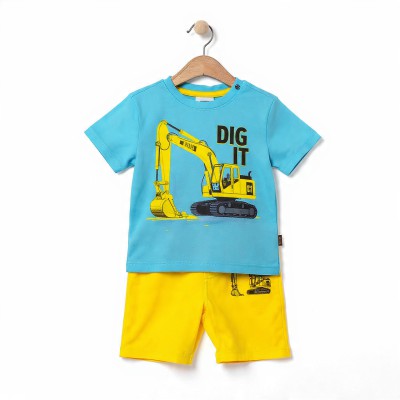 Dig It Excavator Boys Half Sleeve Cotton Co-ord Set – T-Shirt & Shorts