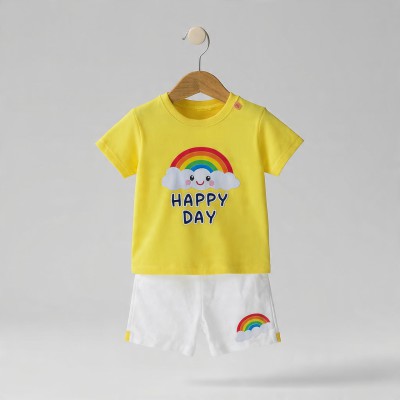 Happy Day Rainbow Kids Half Sleeve Cotton Co-ord Set – T-Shirt & Shorts