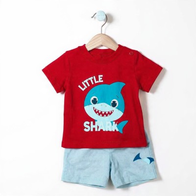 Little Shark Boys Half Sleeve Cotton Co-ord Set – T-Shirt & Shorts