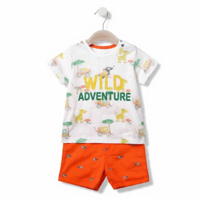 Wild Adventure Boys Half Sleeve Cotton Co-ord Set – T-Shirt & Shorts