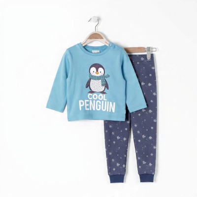 Cool Penguin Full Sleeve Cotton Co-ord Set – T-Shirt & Pajama