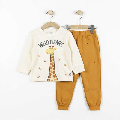Hello Giraffe Unisex Full Sleeve Cotton Co-ord Set – T-Shirt & Pajama