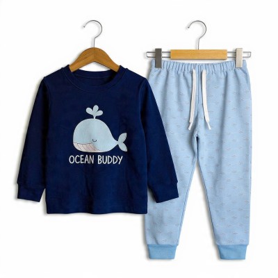 Ocean Buddy Boys Full Sleeve Cotton Co-ord Set – T-Shirt & Pajama