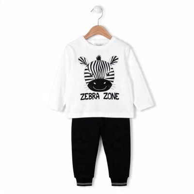 Zebra Zone Unisex Full Sleeve Cotton Co-ord Set – T-Shirt & Pajama