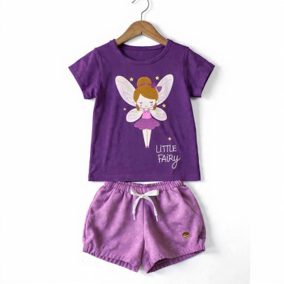 Little Fairy Girls Half Sleeve Cotton Co-ord Set – T-Shirt & Shorts