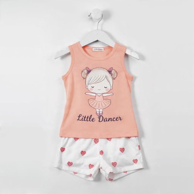Little Dancer Girls Sleeveless Cotton Co-ord Set