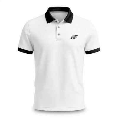 White Black Contrast Men's Premium Polo T-Shirt