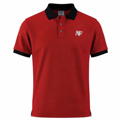 Red Black Contrast Men's Premium Polo T-Shirt