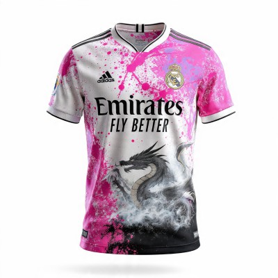 Real Madrid Pink Dragon Special Edition Football Jersey