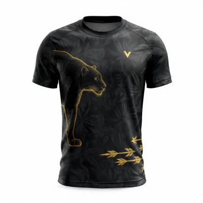 Midnight Predator Black Panther Gold Football Jersey