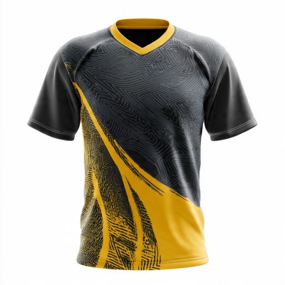 Golden Maze Black Gold Geometric Football Jersey