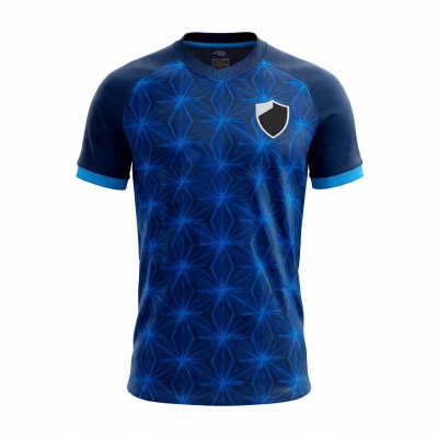 Cyan Storm Navy Blue Geometric Football Jersey