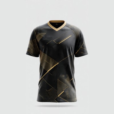 Golden Strike Elite Black Gold Abstract Football Jersey