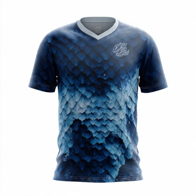 Ice Dragon Blue Scale Football Jersey