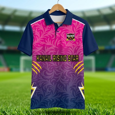 Kanail Rising Star Cricket Jersey – Pink to Purple Gradient Floral Edition