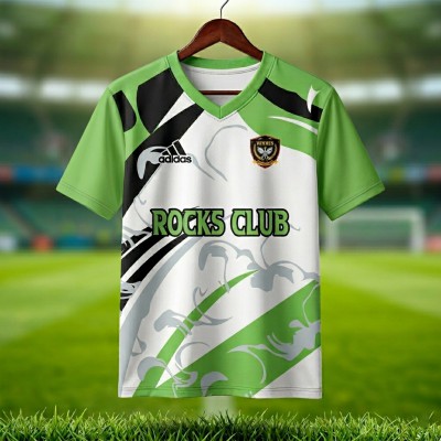 Rocks Club Green Dragon Football Jersey – Adidas V-Neck Edition