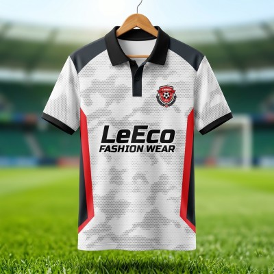 LeEco Fashion Wear Football Jersey – White Hexagonal Camo Short Sleeve Edition