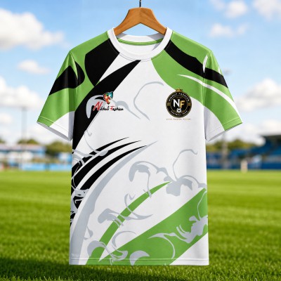 Nikhut Fashion Green Dragon Football Jersey – Adidas V-Neck Edition