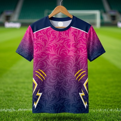 Nikhut Fashion Cricket Jersey – Pink to Purple Gradient Floral Edition