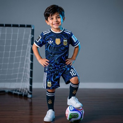 Argentina Away Dark Kids Football Jersey Full Set | বাচ্চাদের আর্জেন্টিনা অ্যাওয়ে ডার্ক জার্সি সেট