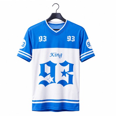 Drop-Shoulder- King Jersey - Premium Blue & White